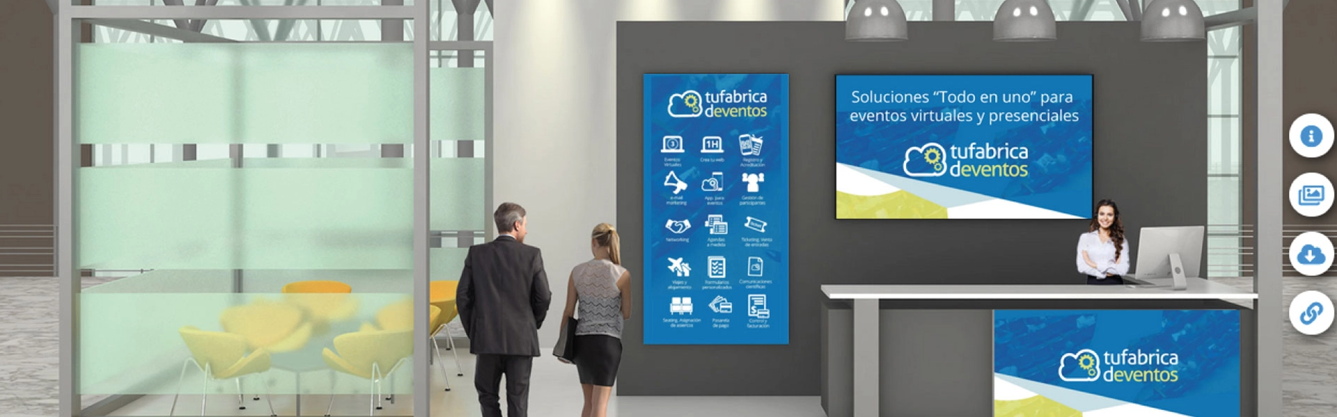 entrada a feria con mostrador